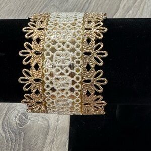 Elegant Gold and Cream Lace Bracelet Baublebar Sugarfix DP1